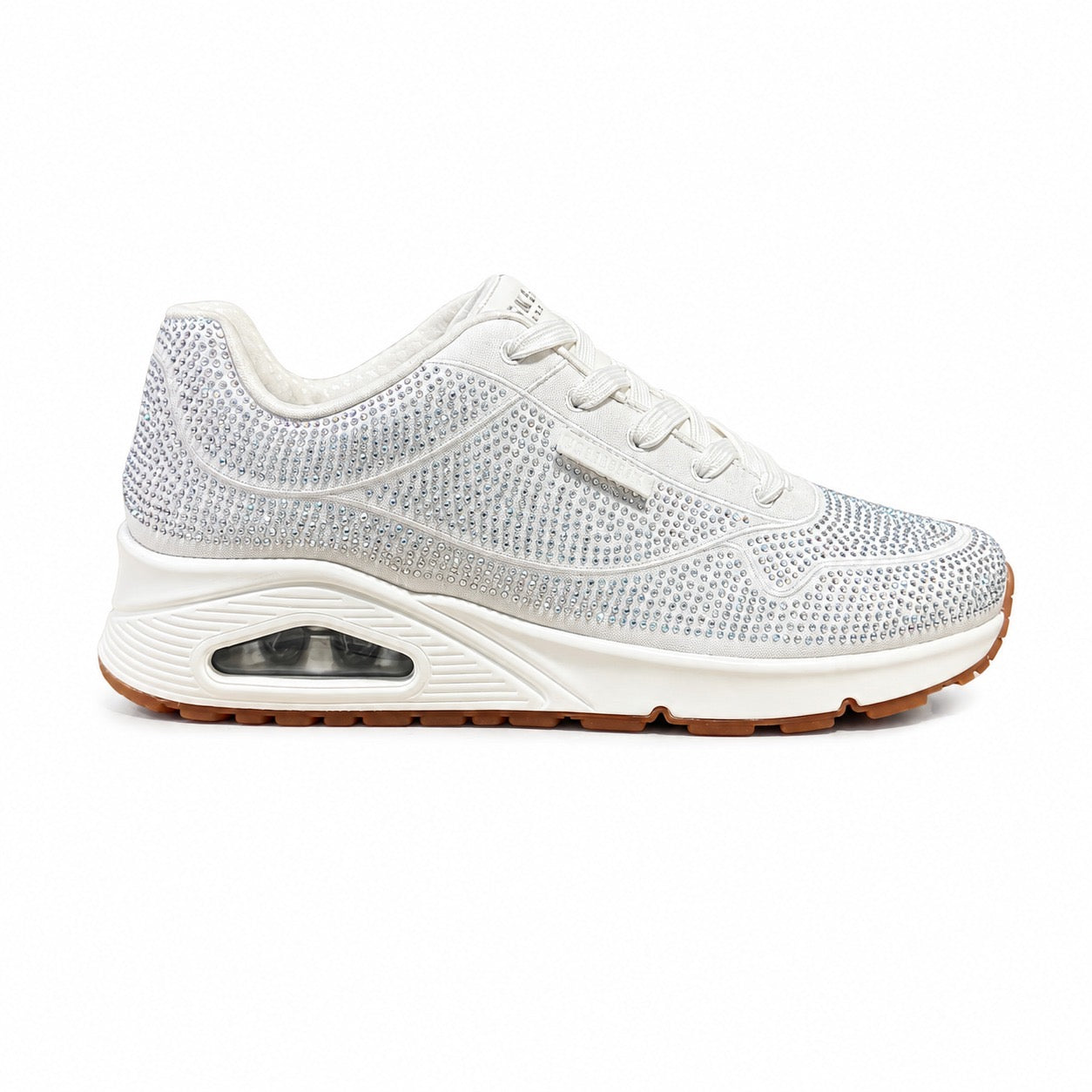 SKECHERS UNO WHITE Glitter SNEAKERS