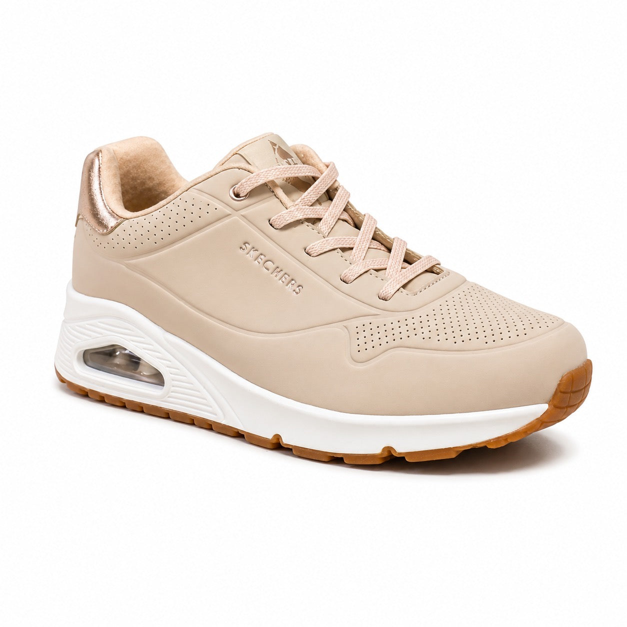SKECHERS UNO BEIGE-ROSE GOLD SNEAKERS