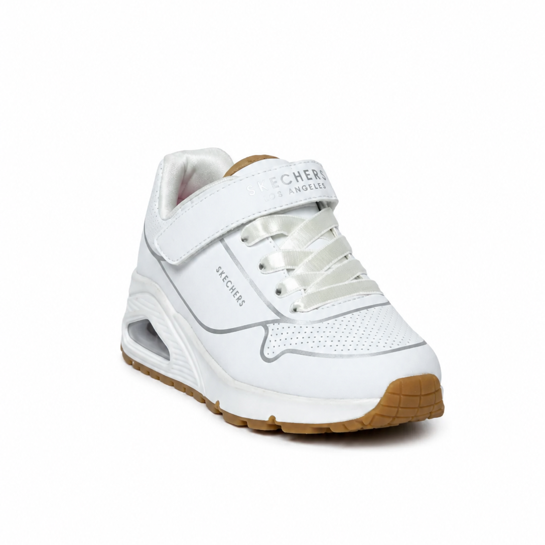 Skechers Kids White & Gum Sneakers