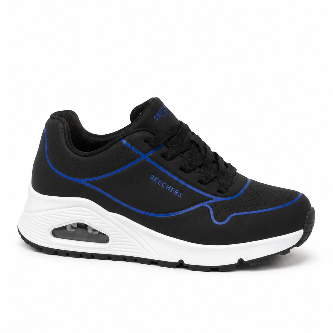 Skechers Uno Kids Black Blue Sneakers