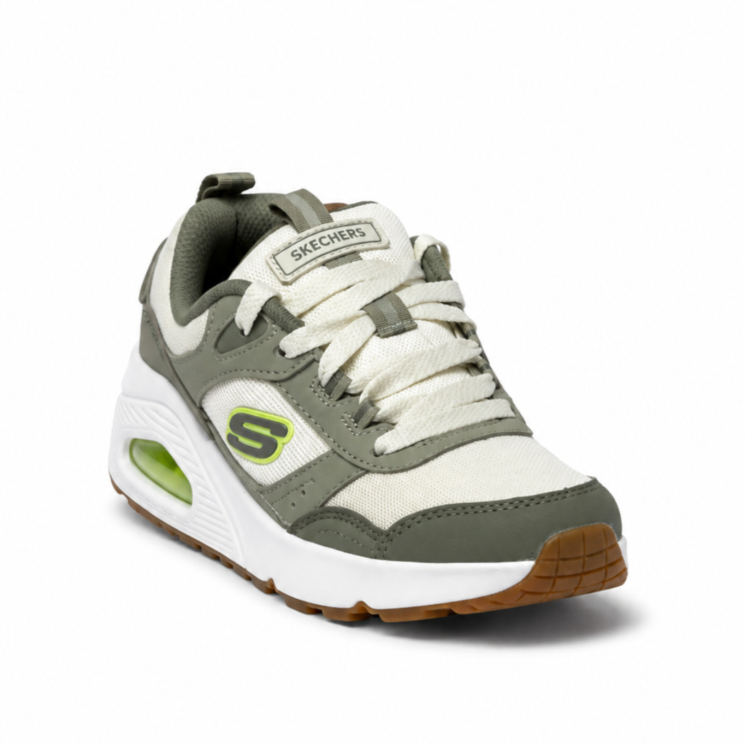 Skechers Kids Olive & Cream Sneakers