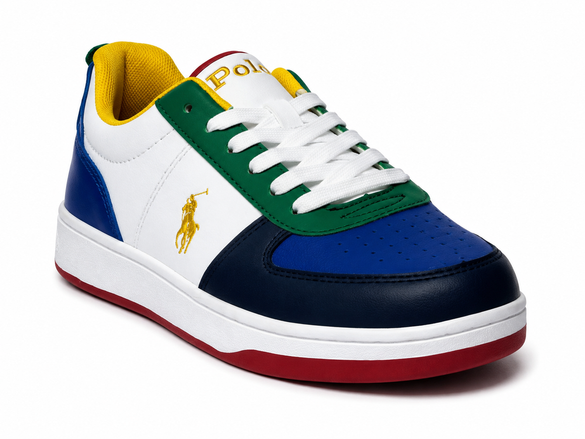 Polo Ralph Lauren Kids Blue & Green Color block Sneakers