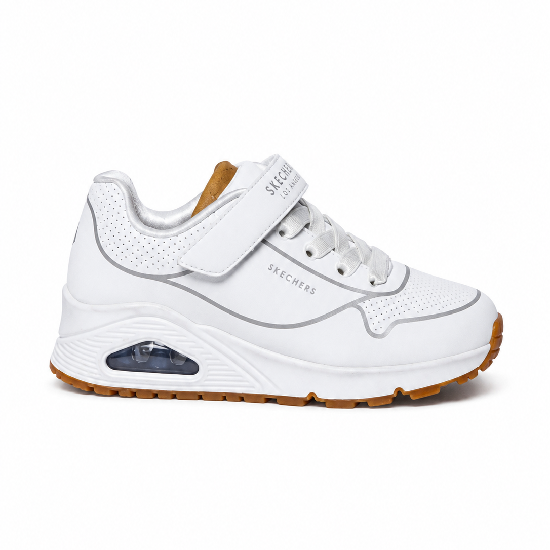 Skechers Kids White & Gum Sneakers