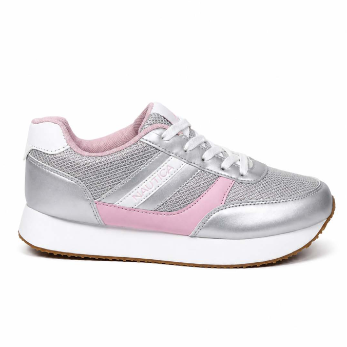 NAUTICA Silver & Pink Classic Sneakers