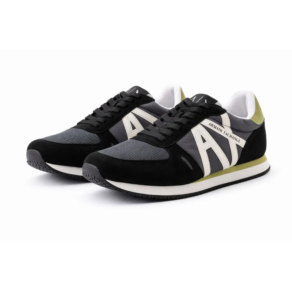 ARMANI EXCHANGE Logo Lace-Up XUX017 Sneakers - GRYGRN
